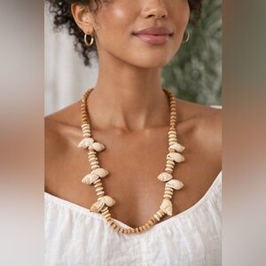 Vintage Signed Miriam Haskell Cork and Genuine Shell Necklace